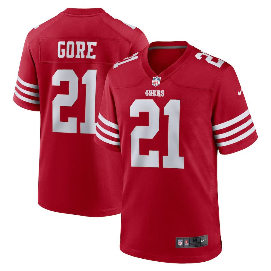 Men San Francisco 49ers 21 Frank Gore Nike Scarlet Retired Player Game NFL Jersey
